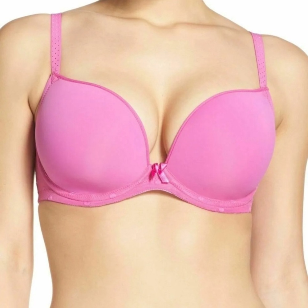 Cleo Panache 9511 Koko Spirit Underwire T-shirt Plunge Bra 32D Hot Pink Padded